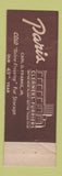 Matchbook Cover - Paris Cleaners Furriers