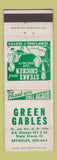 Matchbook Cover - Green Gables Reynolds IN