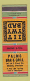 Matchbook Cover - Palm Bar and Grill Miami FL