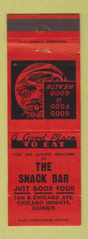 Matchbook Cover - The Snack Bar Chicago Heights IL RED