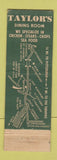 Matchbook Cover - Taylor's REStaurant East McKeesport PA