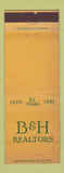 Matchbook Cover - Bulkley Horton Real Estate Garden City LI WORN