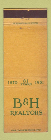Matchbook Cover - Bulkley Horton Real Estate Garden City LI WORN