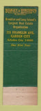 Matchbook Cover - Bulkley Horton Real Estate Garden City LI WORN