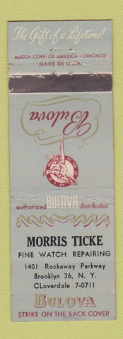 Matchbook Cover - Bulova Watches Morris Ticke Brooklyn NY