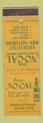 Matchbook Cover - No Cal Ginger Ale Soda Root Beer Cola Brooklyn NY