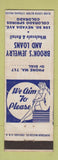 Matchbook Cover - Brooks Jewelry Loans Colorado Springs girlie