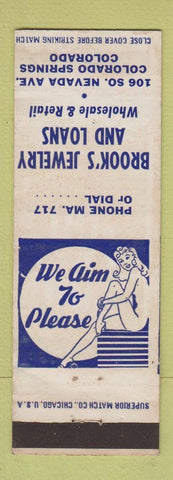Matchbook Cover - Brooks Jewelry Loans Colorado Springs girlie