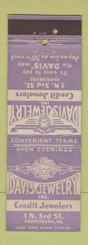 Matchbook Cover - Davis Jewelry Harrisburg PA