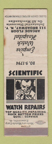 Matchbook Cover - Empire Watch Hospital Repair New York City