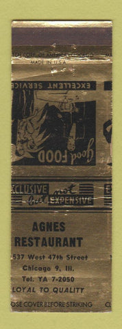 Matchbook Cover - Agnes Restaurant Chicago IL MISCUT
