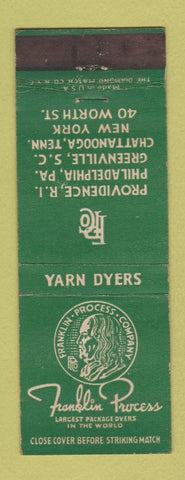 Matchbook Cover - Franklin Process Dyers Providence RI Benjamin