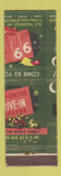 Matchbook Cover - 99 Drive In Movie Theatre Bakersfield CA MISCUT ERROR WEAR
