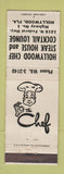 Matchbook Cover - Hollywood Chef Steak House Hollywood FL