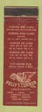 Matchbook Cover - Polly's Corner Lunch Jersey City NJ WRON