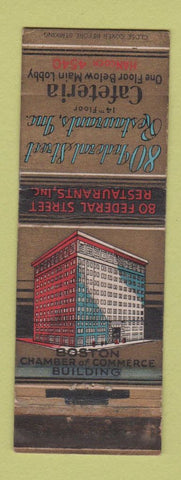 Matchbook Cover - 80 Federal Street Restaurants Boston MA WORN