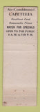 Matchbook Cover - 80 Federal Street Restaurants Boston MA WORN