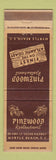 Matchbook Cover - Pinewood Restaurant Myrtle Beach SC