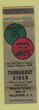 Matchbook Cover - Turnabout Diner Phillipsburg NJ WORN
