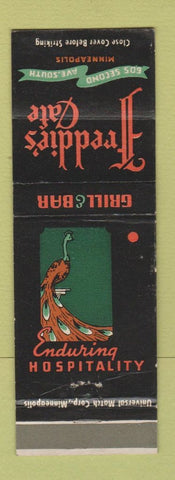 Matchbook Cover - Freddie's Cafe Minneapolis MN peacock