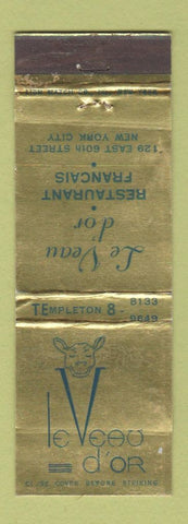 Matchbook Cover - Le Veau D'Or New York City French Restaurant WEAR
