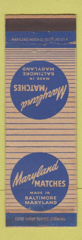 Matchbook Cover - Maryland Match Company Baltimore MD WEAR