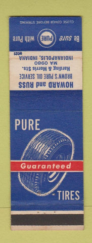 Matchbook Cover - Pure oil gas Tires Indianapolis IN