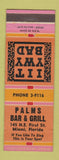 Matchbook Cover - Palms Bar and Grill Miami FL