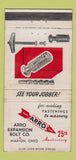 Matchbook Cover - Arro Expansion Bolt Marion OH WEAR 30 Strike