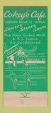 Matchbook Cover - Cokey's Cafe Richmond VA 30 Stick
