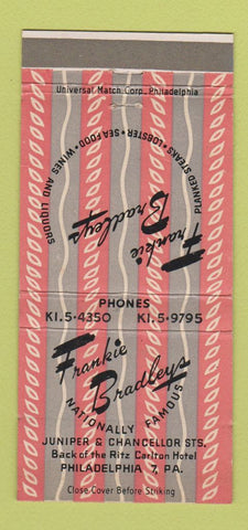 Matchbook Cover - Frankie Bradleys Restaurant Philadelphia PA 30 Strike