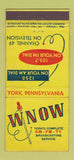Matchbook Cover - WNOW Radio York PA 1250 21 Strike Feature