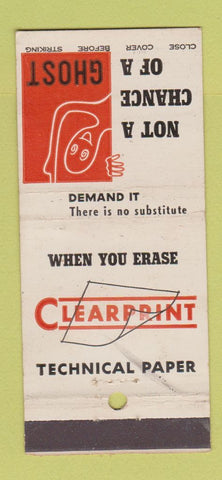 Matchbook Cover - Clearprint Technical Paper  30 Stick