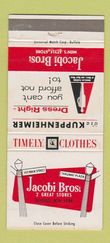 Matchbook Cover - Jacobi Men's Clothes Timely Kuppenheimer Buffalo NY 30 Strike
