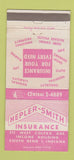 Matchbook Cover - Hepler Smith Insurance South Bend IN 30 Strike