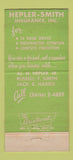Matchbook Cover - Hepler Smith Insurance South Bend IN 30 Strike
