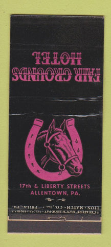 Matchbook Cover - Fair Grounds Hotel Allentown PA WEAR 21 Strike Feature