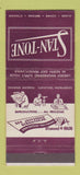 Matchbook Cover - Stan Tone Engineering Supply PA 30 Strike