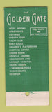 Matchbook Cover - Golden Gate Miami Beach FL 30 Stick