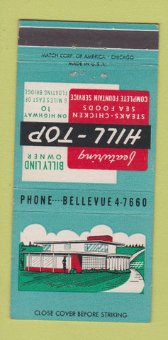 Matchbook Cover - Hill Top Restaurant Bellevue WA 30 Strike