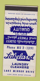 Matchbook Cover - Lakeland Laundry Cleaners  30 Strike