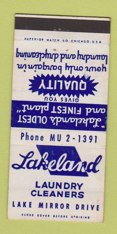 Matchbook Cover - Lakeland Laundry Cleaners  30 Strike