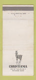 Matchbook Cover - Christiania Restaurant Ketchum ID WEAR 30 Strike