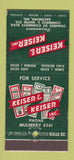 Matchbook Cover - Keiser & Keiser Insurance Baltimore MD WEAR 30 Stick