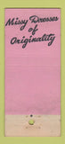 Matchbook Cover - Feinrider Fashions New York City 21 Strike Feature