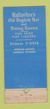 Matchbook Cover - Ballantine's Restaurant Chicago IL 30 Stick