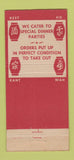 Matchbook Cover - Ho Wah Chinese Restaurant Newark NJ 30 Stick