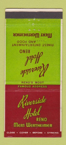 Matchbook Cover - Riverside Hotel Reno NV 30 Stick