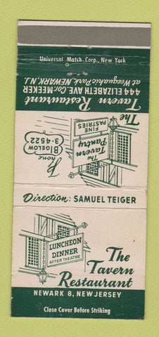 Matchbook Cover - The Tavern Restaurant Newark NJ 30 Strike