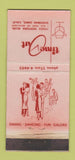 Matchbook Cover - Time Out Sherman Oaks CA Restaurant WORN 21 Strike Feature